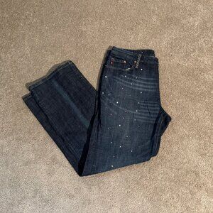 Seven 7 Limited Edition Premium Denim Bling Rhinestone Jeans Size 16 (36x31) EUC